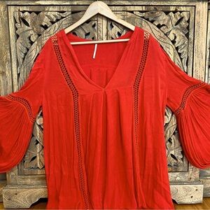 Free People Red Flowy Tunic